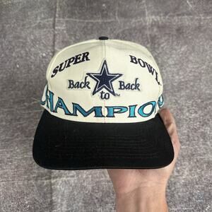 Men's Vintage 90's Logo 7 Dallas Cowboys Back To Back Super Bowl Snapback Hat